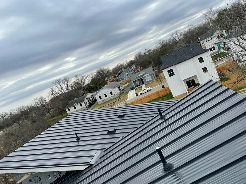 Standing seam metal roof panels with vents for Skylight Repair in Edison